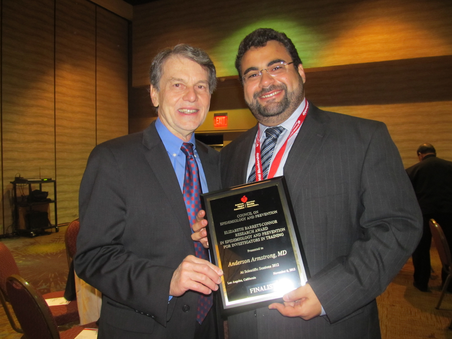 Registro da participação como finalista de prêmio Young Investigator da American Heart Association.